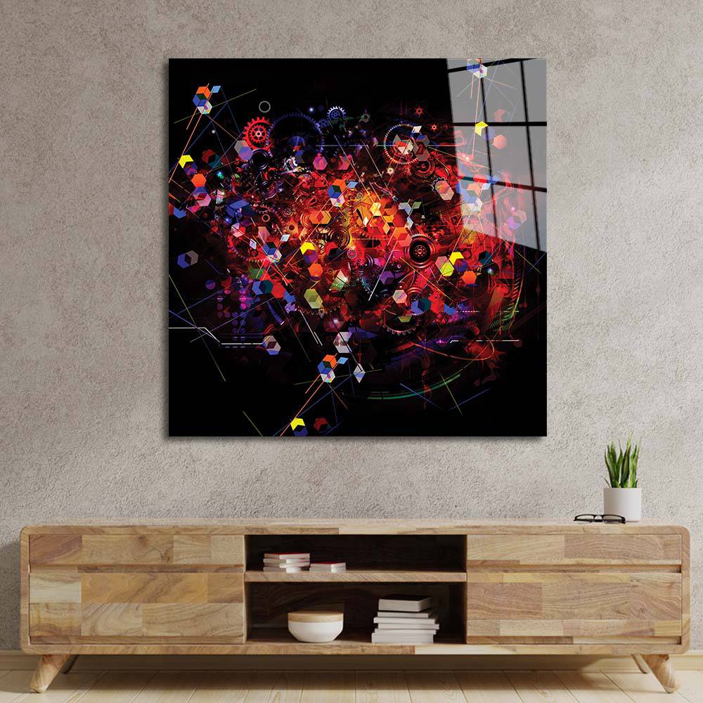 Colourful Mechanics Glass Wall Art - CreoGlass E-Shop
