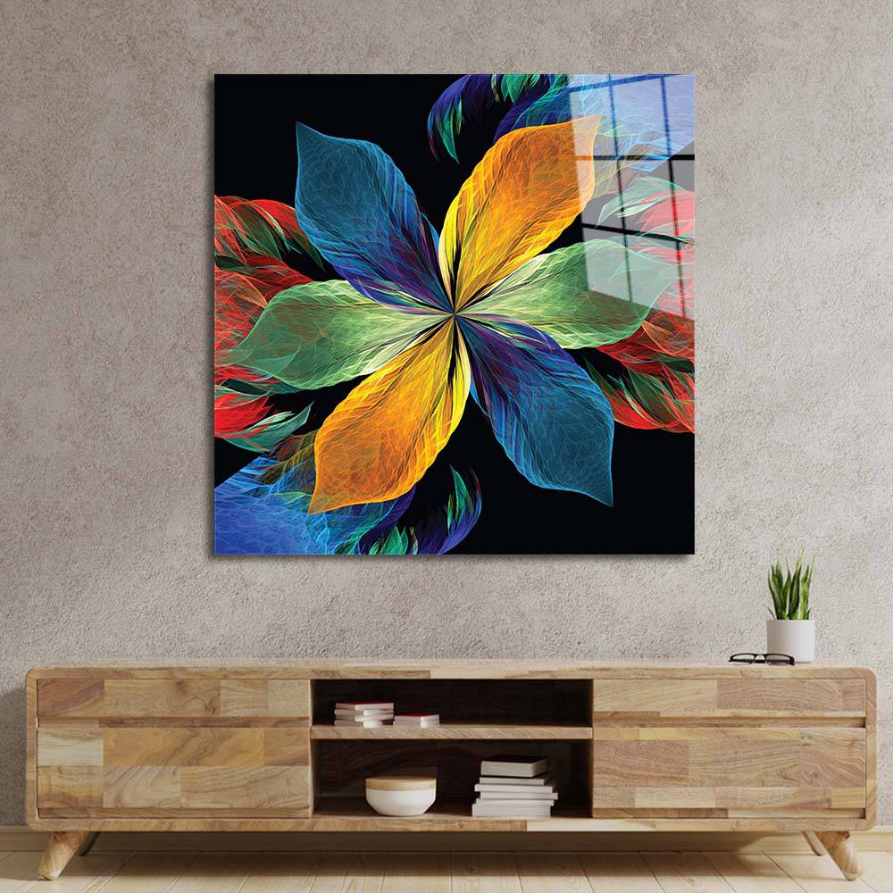 Colourful Petals Glass Wall Art - CreoGlass E-Shop