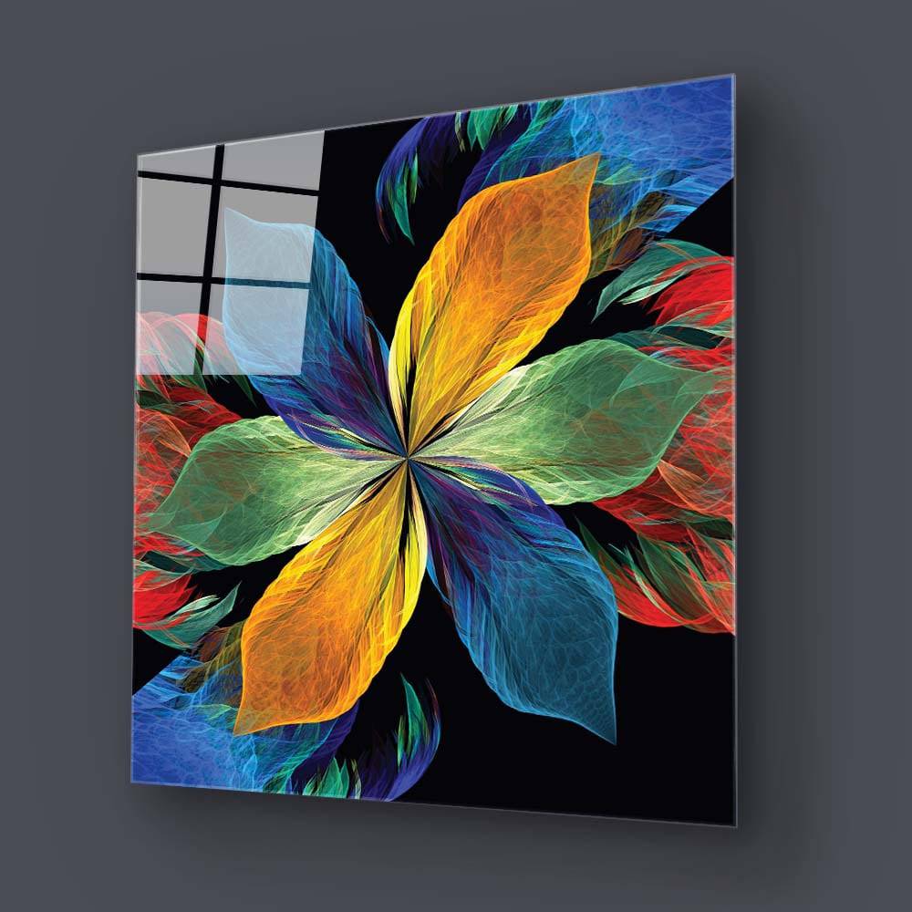 Colourful Petals Glass Wall Art - CreoGlass E-Shop