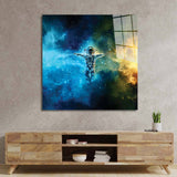 Cosmonaut in Space Classic Glass Wall Art - CreoGlass E-Shop