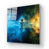 Cosmonaut in Space Classic Glass Wall Art - CreoGlass E-Shop