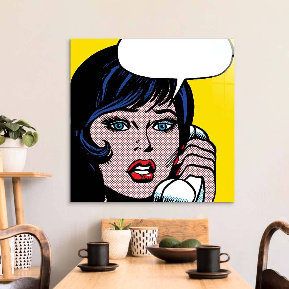 Distress Call 2 Retro Glass Wall Art - CreoGlass E-Shop