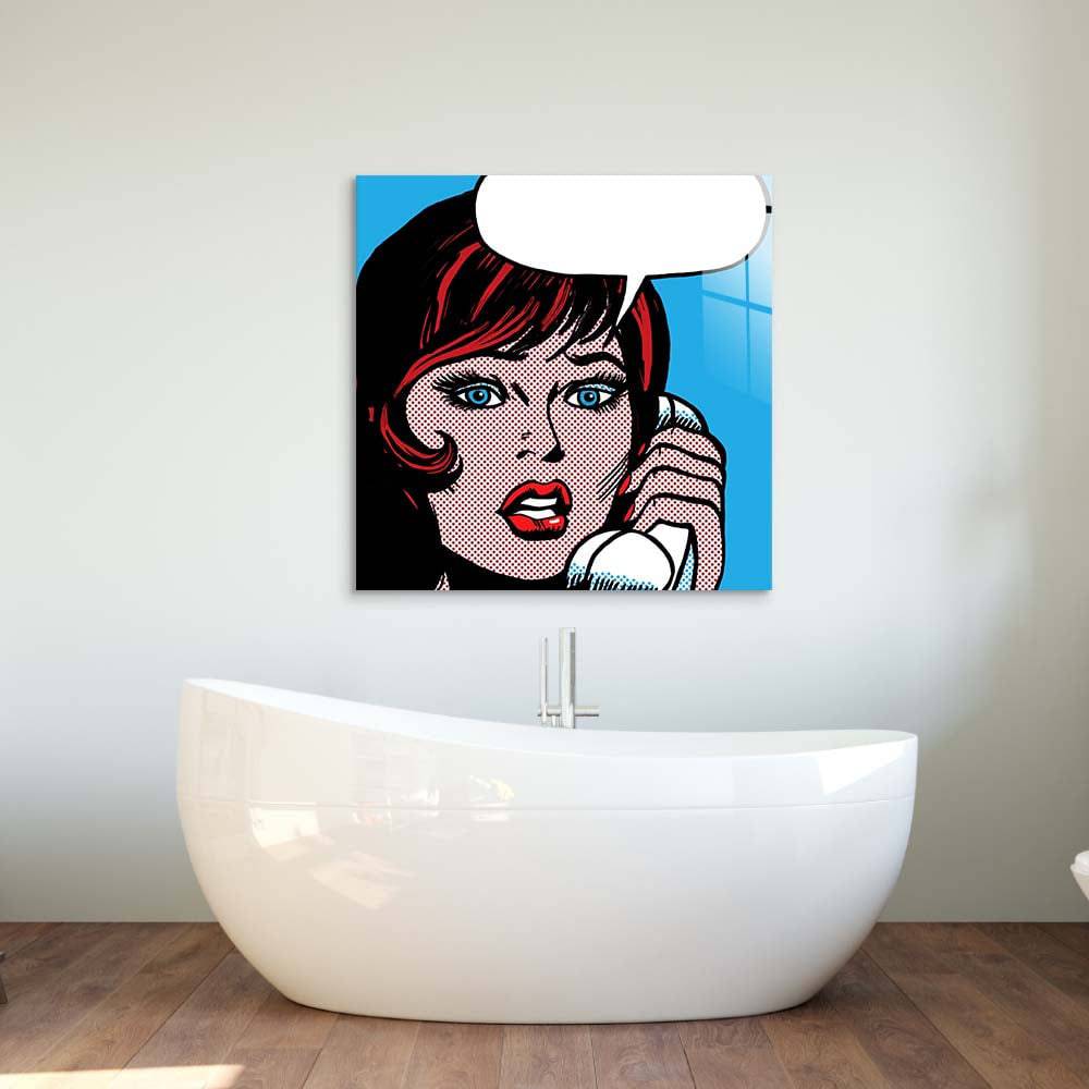 Distress Call Retro Glass Wall Art - CreoGlass E-Shop