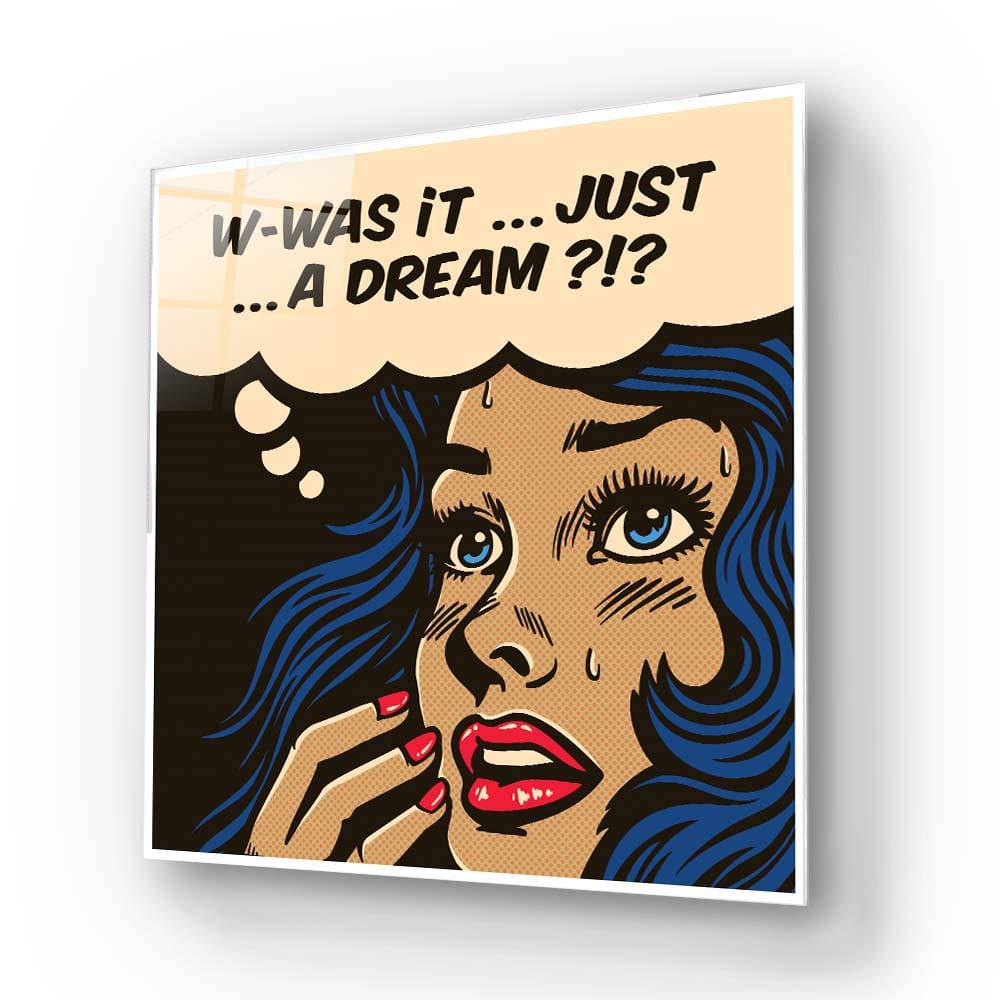 Dream Retro Girl Glass Wall Art - CreoGlass E-Shop