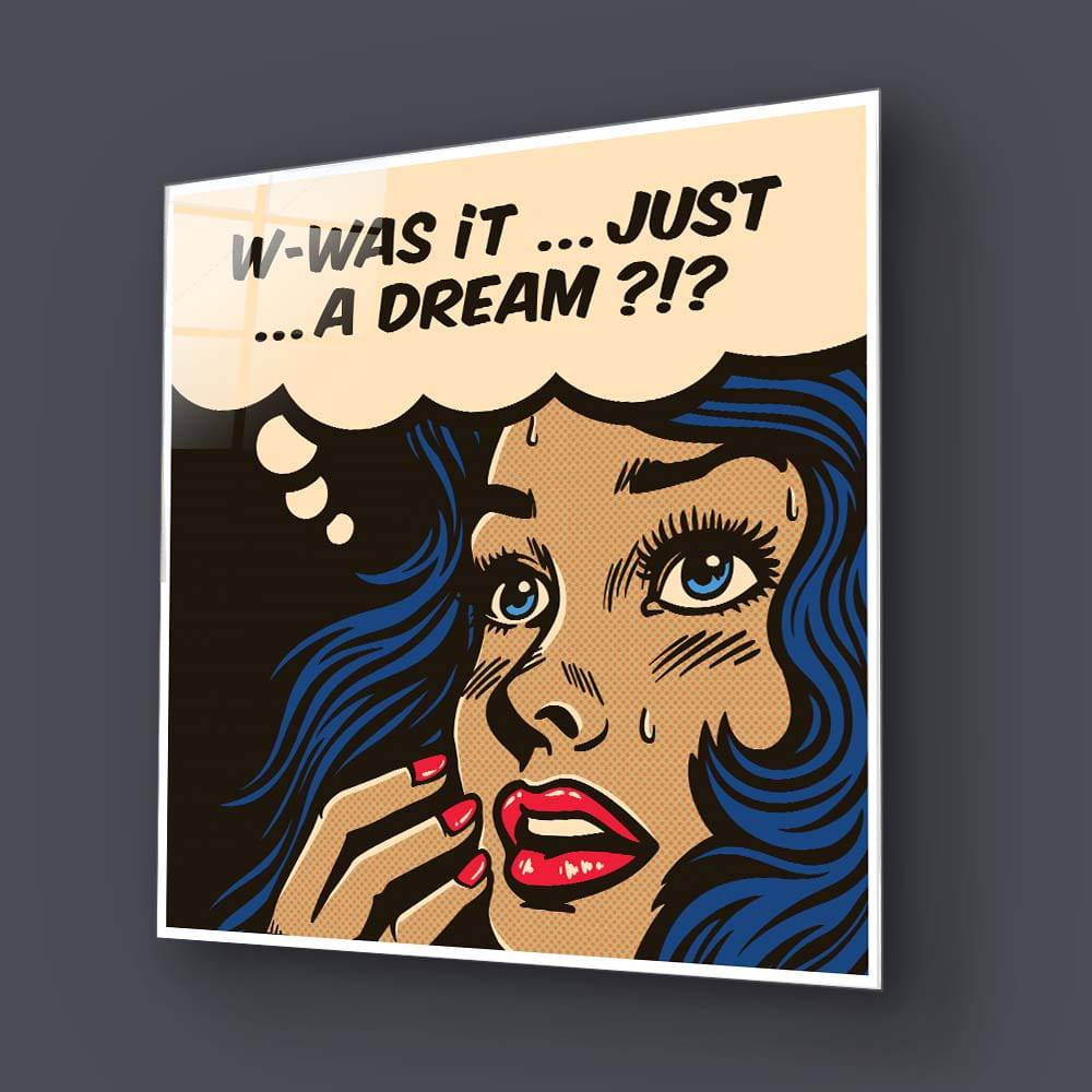 Dream Retro Girl Glass Wall Art - CreoGlass E-Shop