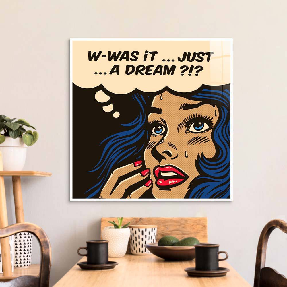 Dream Retro Girl Glass Wall Art - CreoGlass E-Shop