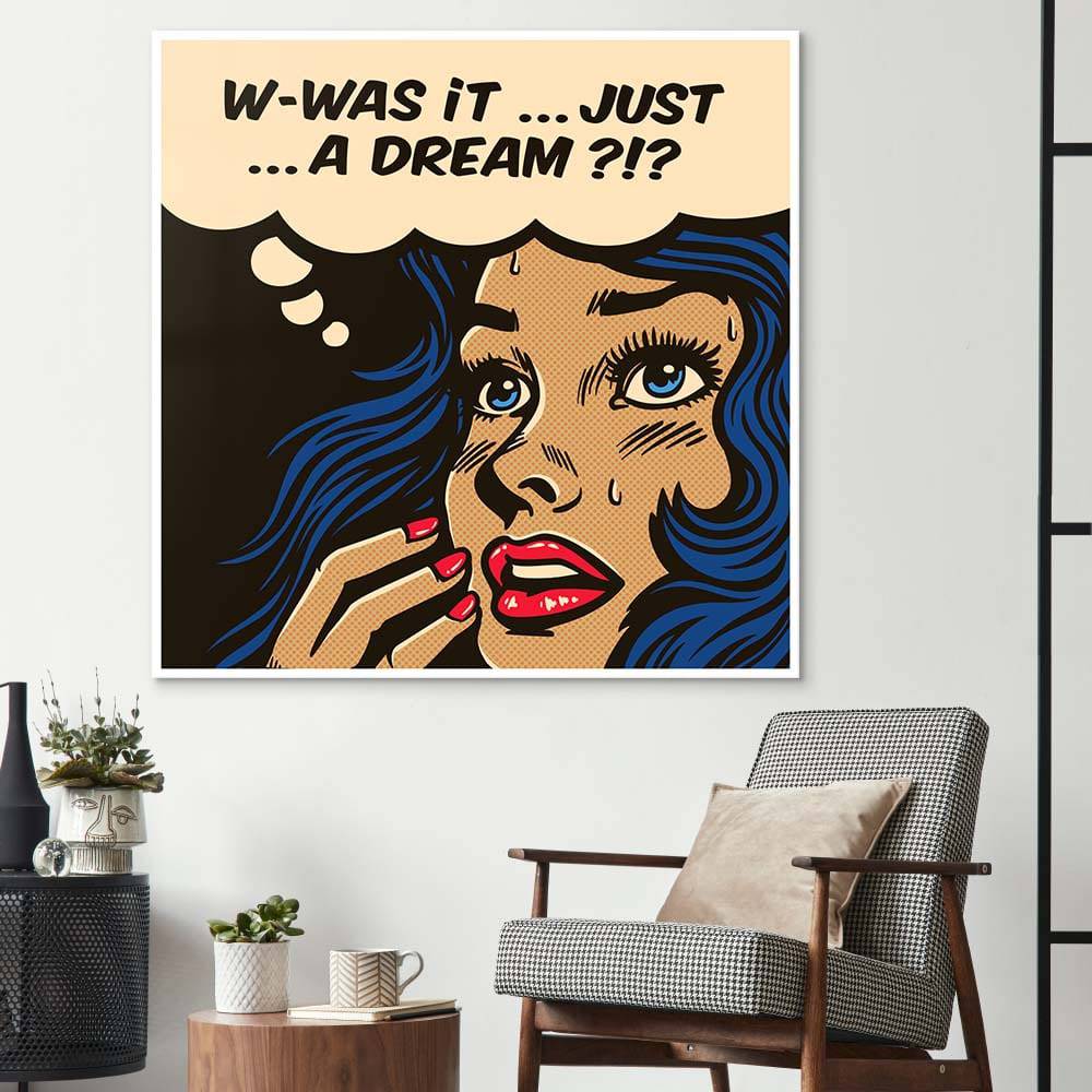 Dream Retro Girl Glass Wall Art - CreoGlass E-Shop