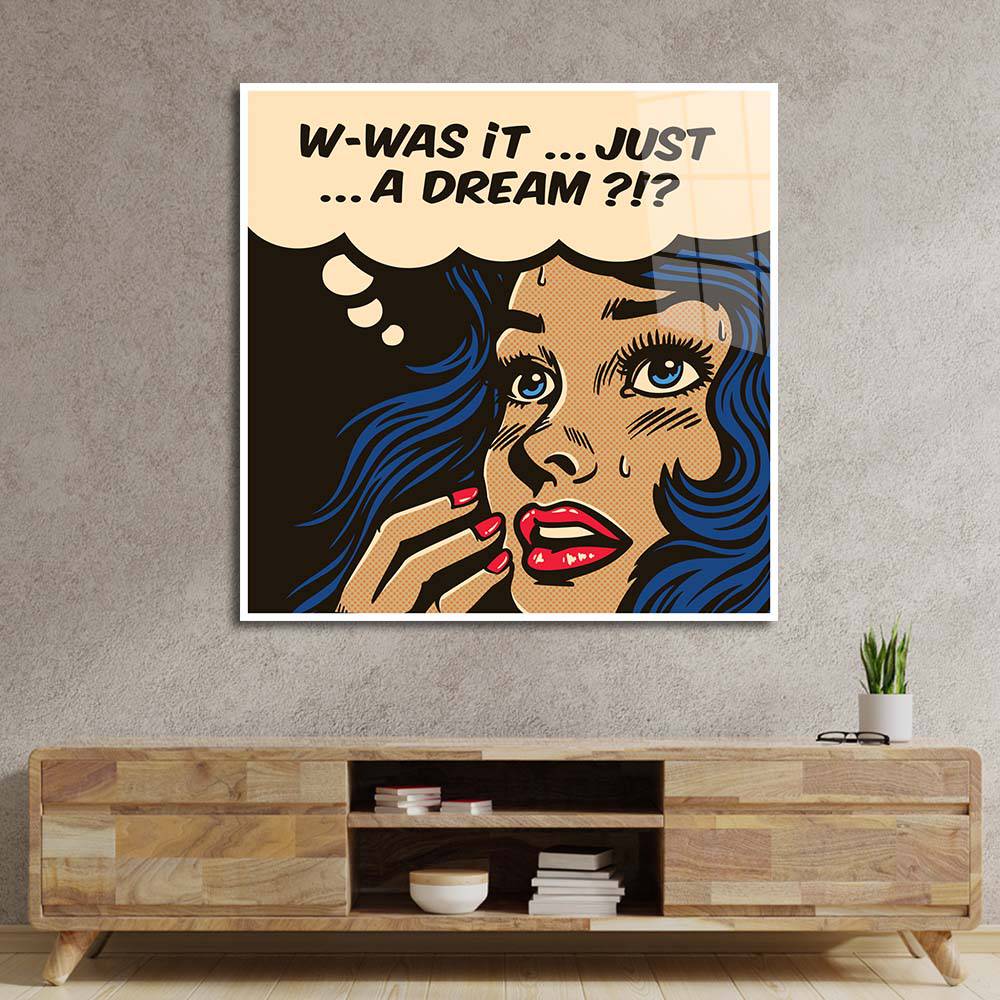 Dream Retro Girl Glass Wall Art - CreoGlass E-Shop