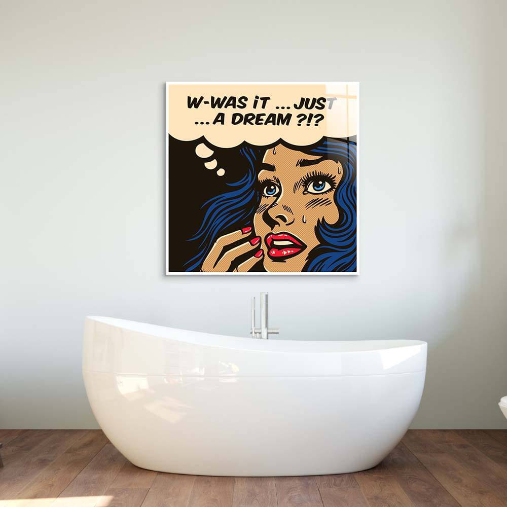 Dream Retro Girl Glass Wall Art - CreoGlass E-Shop