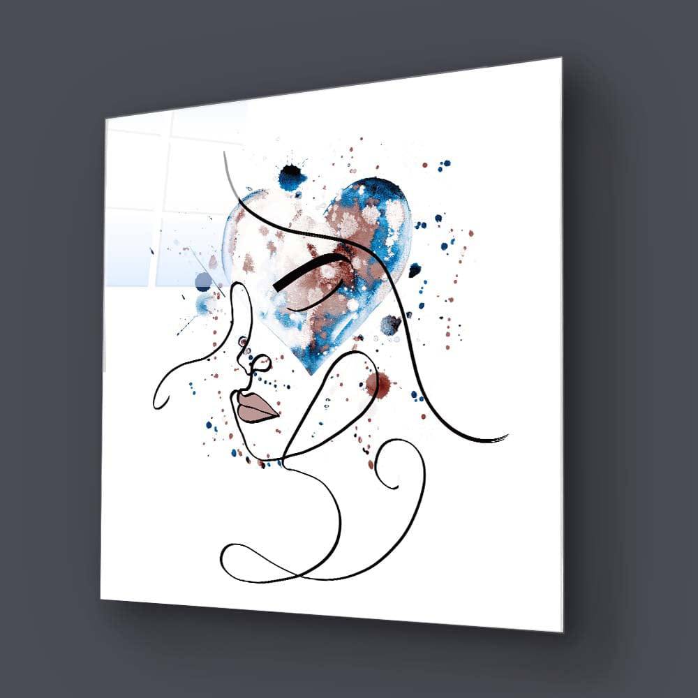 Female Portrait Watercolour Glass Wall Art - CreoGlass E-Shop