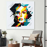Geometric Female Portrait Glass Wall Art - CreoGlass E-Shop