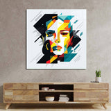 Geometric Female Portrait Glass Wall Art - CreoGlass E-Shop