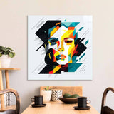 Geometric Female Portrait Glass Wall Art - CreoGlass E-Shop