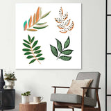 Geometric Painted Leaves Glass Wall Art - CreoGlass E-Shop