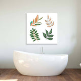 Geometric Painted Leaves Glass Wall Art - CreoGlass E-Shop