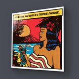 Girl in Paradise Retro Glass Wall Art - CreoGlass E-Shop