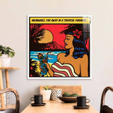 Girl in Paradise Retro Glass Wall Art - CreoGlass E-Shop