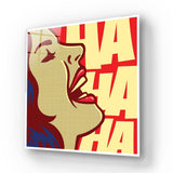 Ha Ha Ha Retro Glass Wall Art - CreoGlass E-Shop