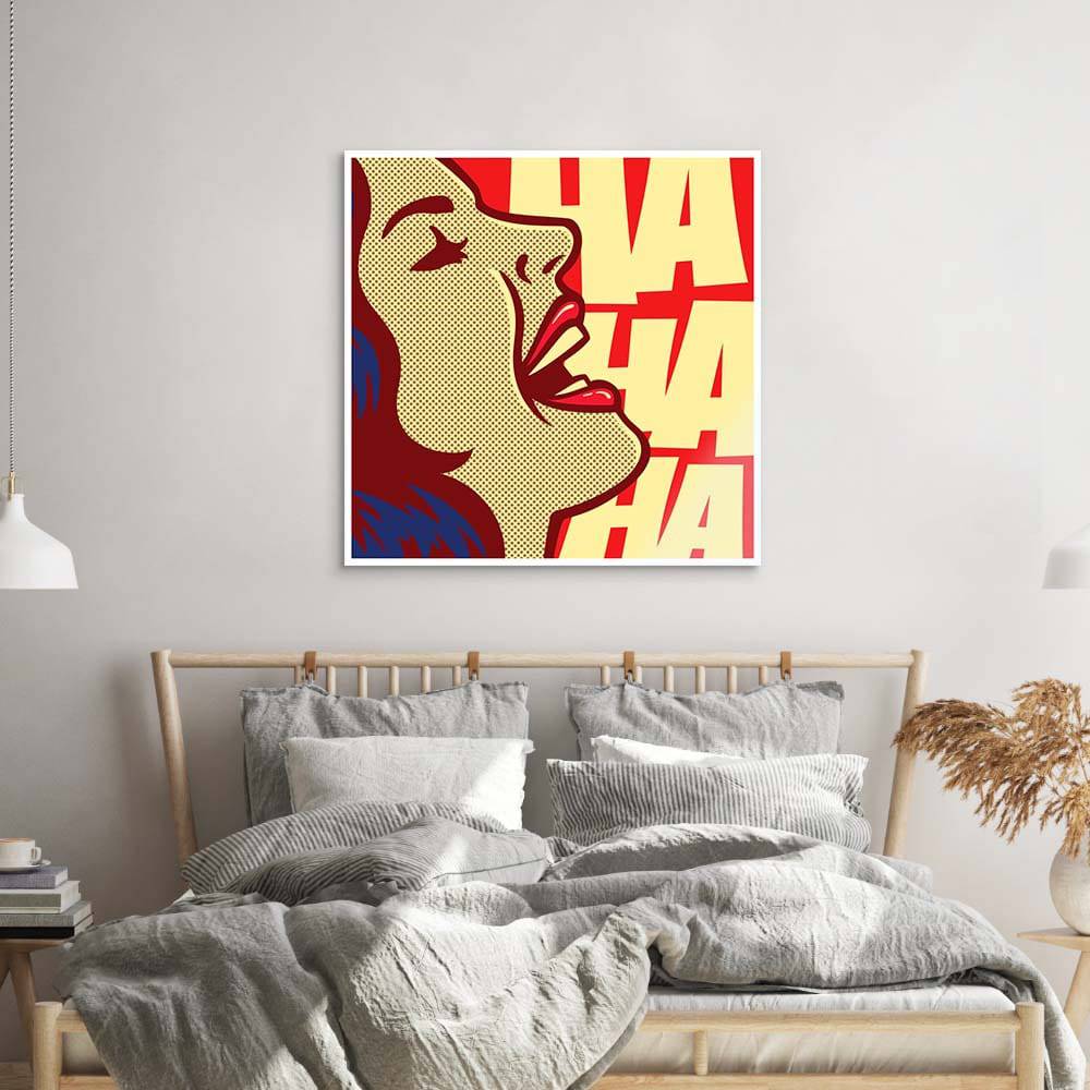 Ha Ha Ha Retro Glass Wall Art - CreoGlass E-Shop