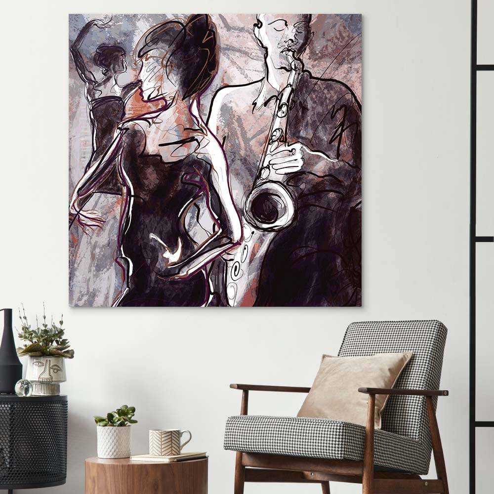 Jazz Band with Dancers Glass Wall Art - CreoGlass E-Shop