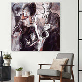 Jazz Band with Dancers Glass Wall Art - CreoGlass E-Shop