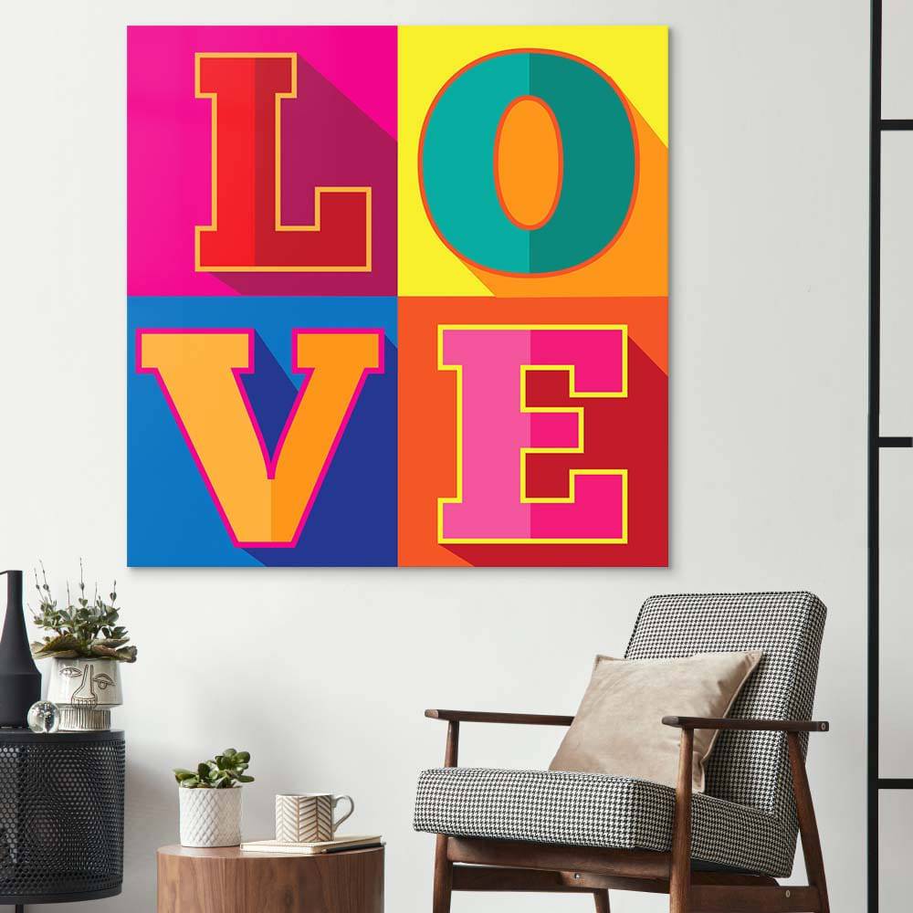 L-O-V-E Glass Wall Art - CreoGlass E-Shop