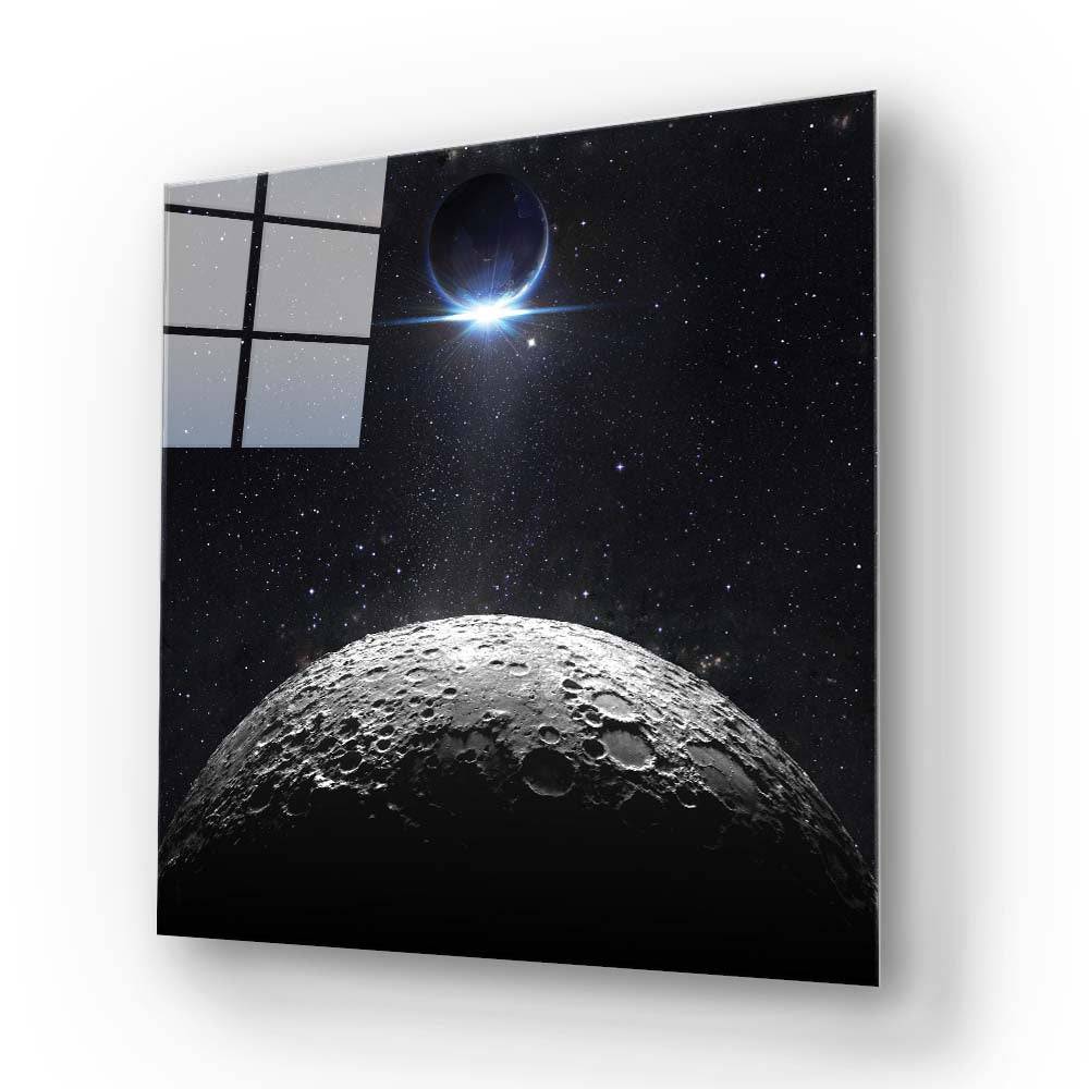 Moon and Earth Eclipse Glass Wall Art - CreoGlass E-Shop