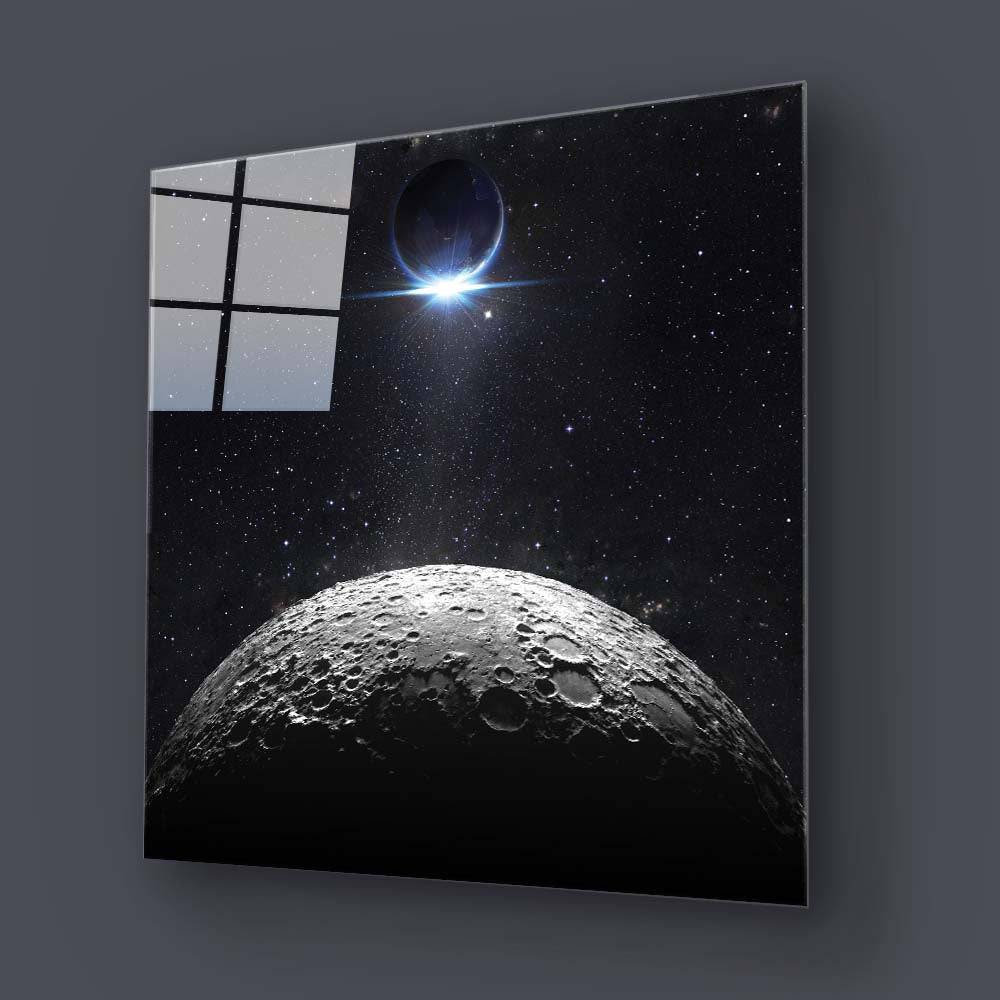 Moon and Earth Eclipse Glass Wall Art - CreoGlass E-Shop