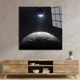 Moon and Earth Eclipse Glass Wall Art - CreoGlass E-Shop