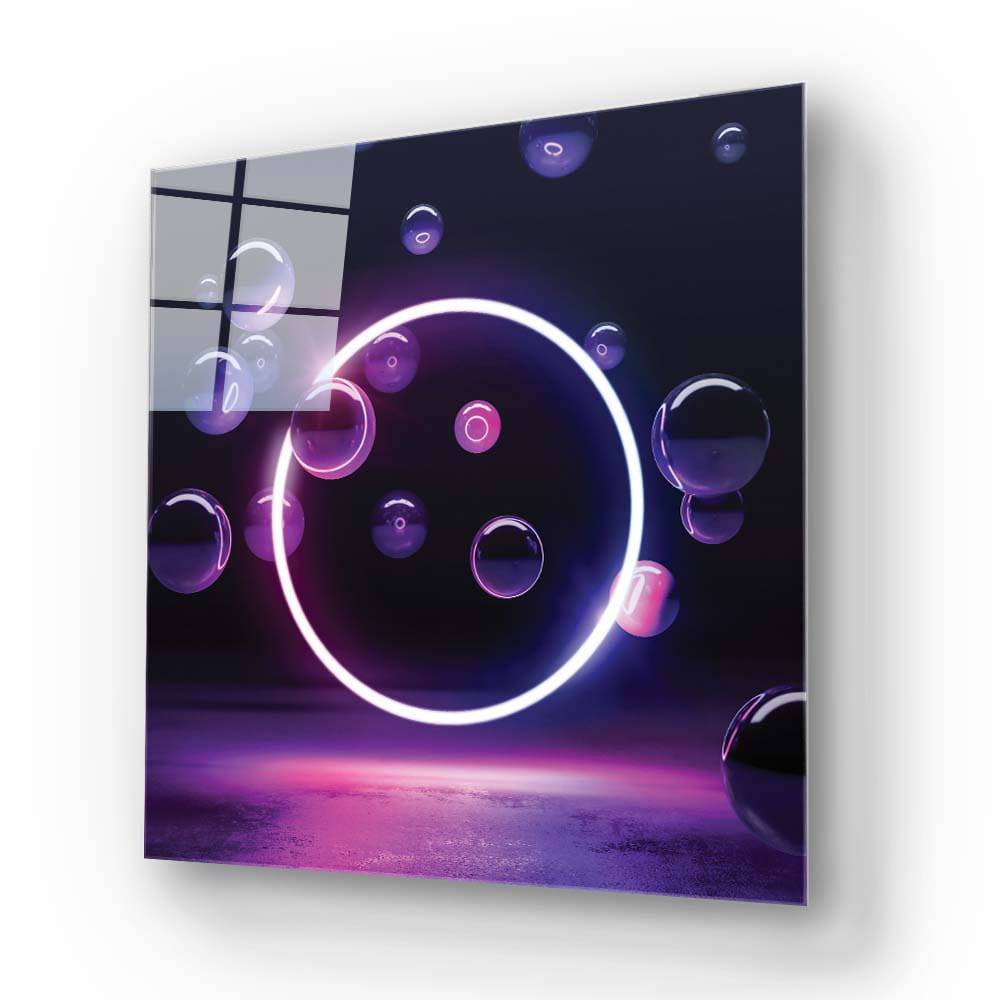 Neon Bubbles Glass Wall Art - CreoGlass E-Shop
