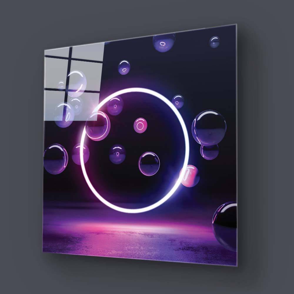 Neon Bubbles Glass Wall Art - CreoGlass E-Shop