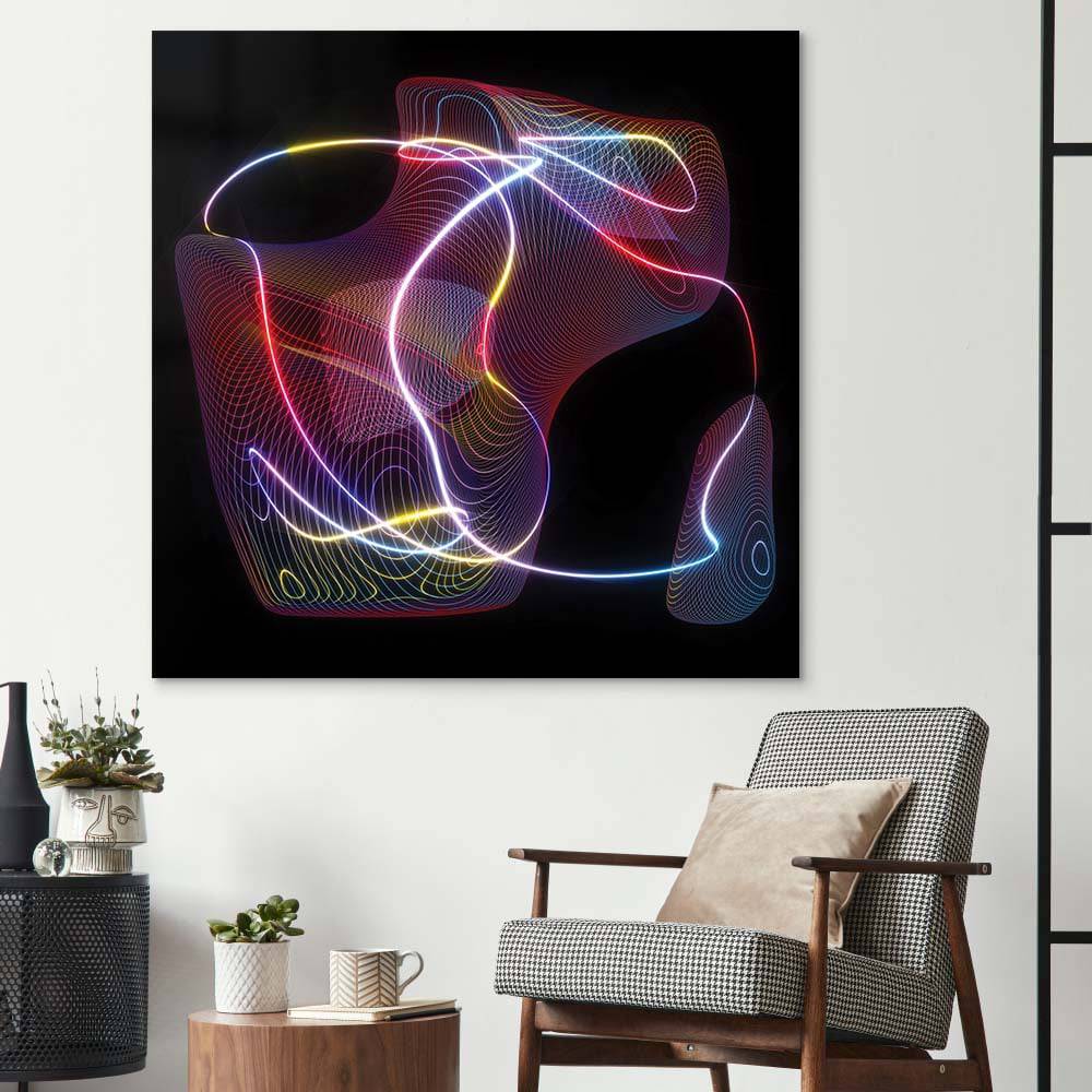 Neon Thread Glass Wall Art - CreoGlass E-Shop