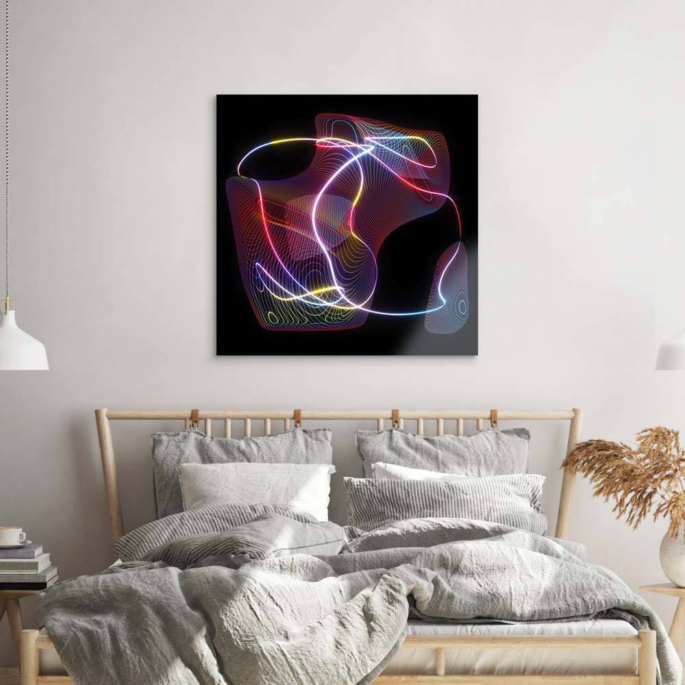 Neon Thread Glass Wall Art - CreoGlass E-Shop