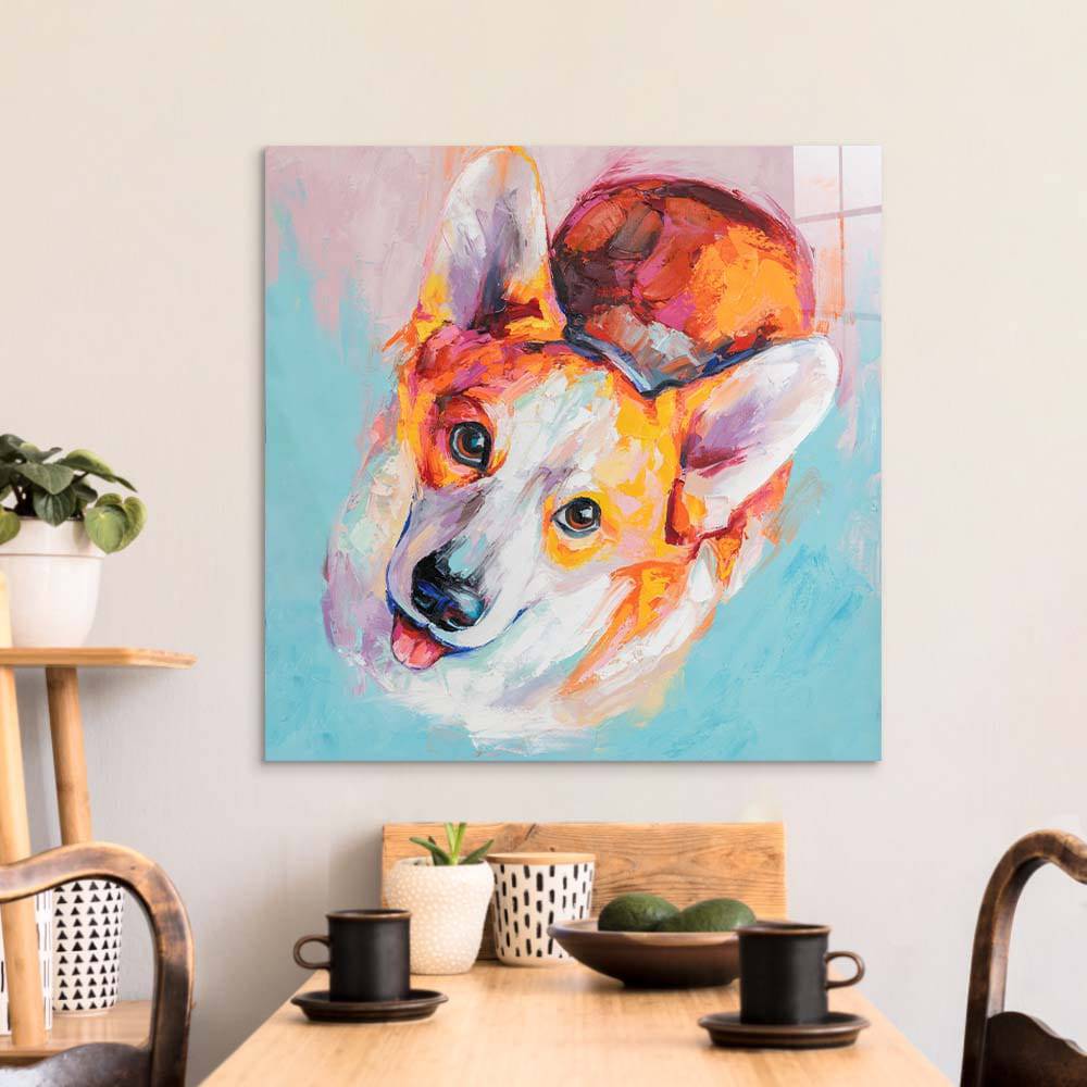 Puppy Dog Eyes Glass Wall Art - CreoGlass E-Shop