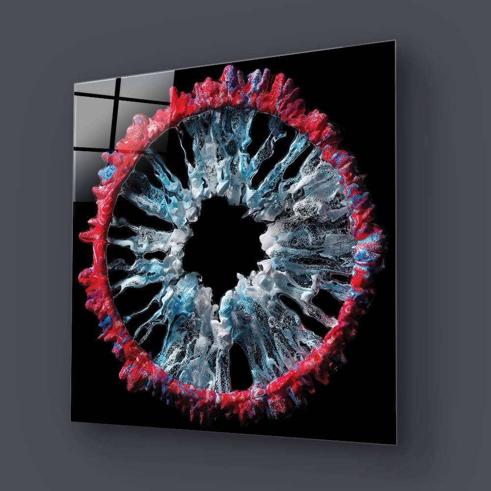 Red and Grey Iris Glass Wall Art - CreoGlass E-Shop