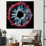 Red and Grey Iris Glass Wall Art - CreoGlass E-Shop