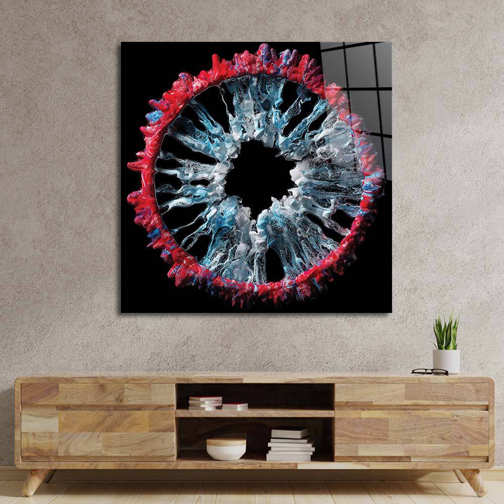 Red and Grey Iris Glass Wall Art - CreoGlass E-Shop