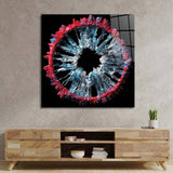 Red and Grey Iris Glass Wall Art - CreoGlass E-Shop