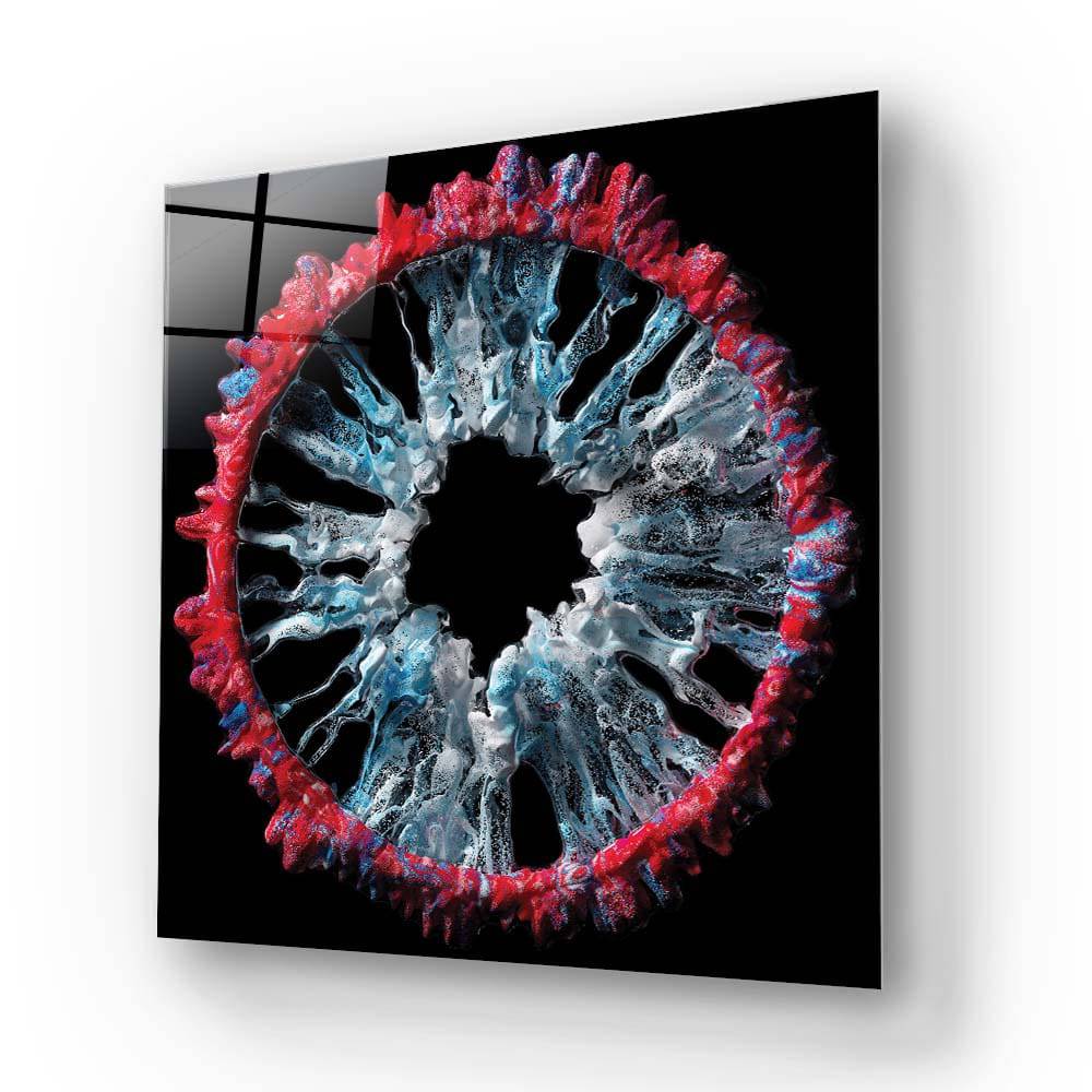 Red and Grey Iris Glass Wall Art - CreoGlass E-Shop