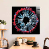 Red and Grey Iris Glass Wall Art - CreoGlass E-Shop