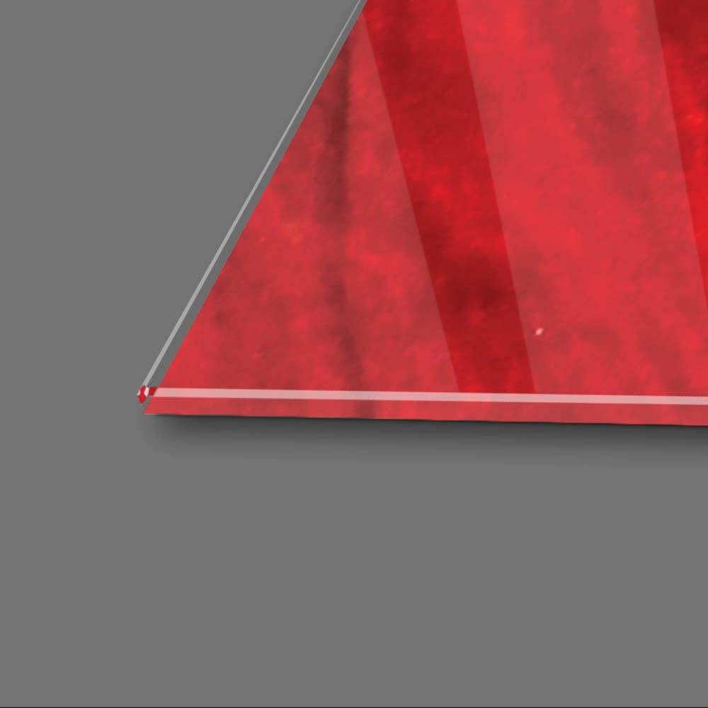 Red Paint Spiral Glass Wall Art - CreoGlass E-Shop