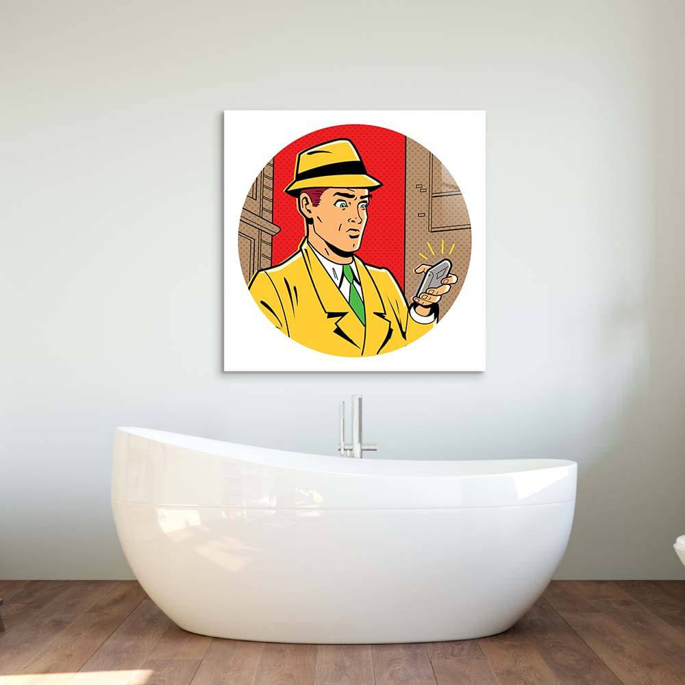 Retro Detective Glass Wall Art - CreoGlass E-Shop