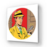 Retro Detective Glass Wall Art - CreoGlass E-Shop