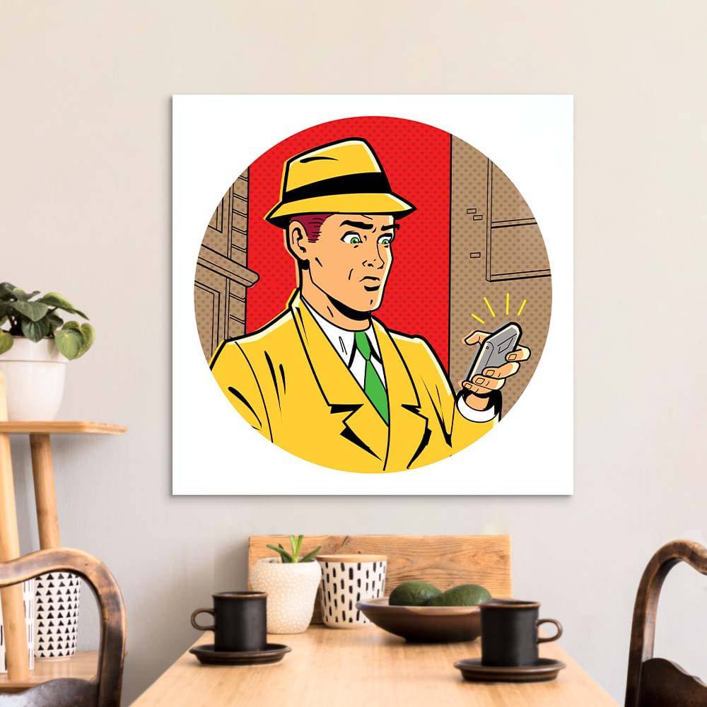 Retro Detective Glass Wall Art - CreoGlass E-Shop