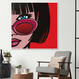 Retro Red Sunglasses 2 Glass Wall Art - CreoGlass E-Shop