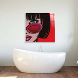 Retro Red Sunglasses 2 Glass Wall Art - CreoGlass E-Shop