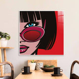 Retro Red Sunglasses 2 Glass Wall Art - CreoGlass E-Shop