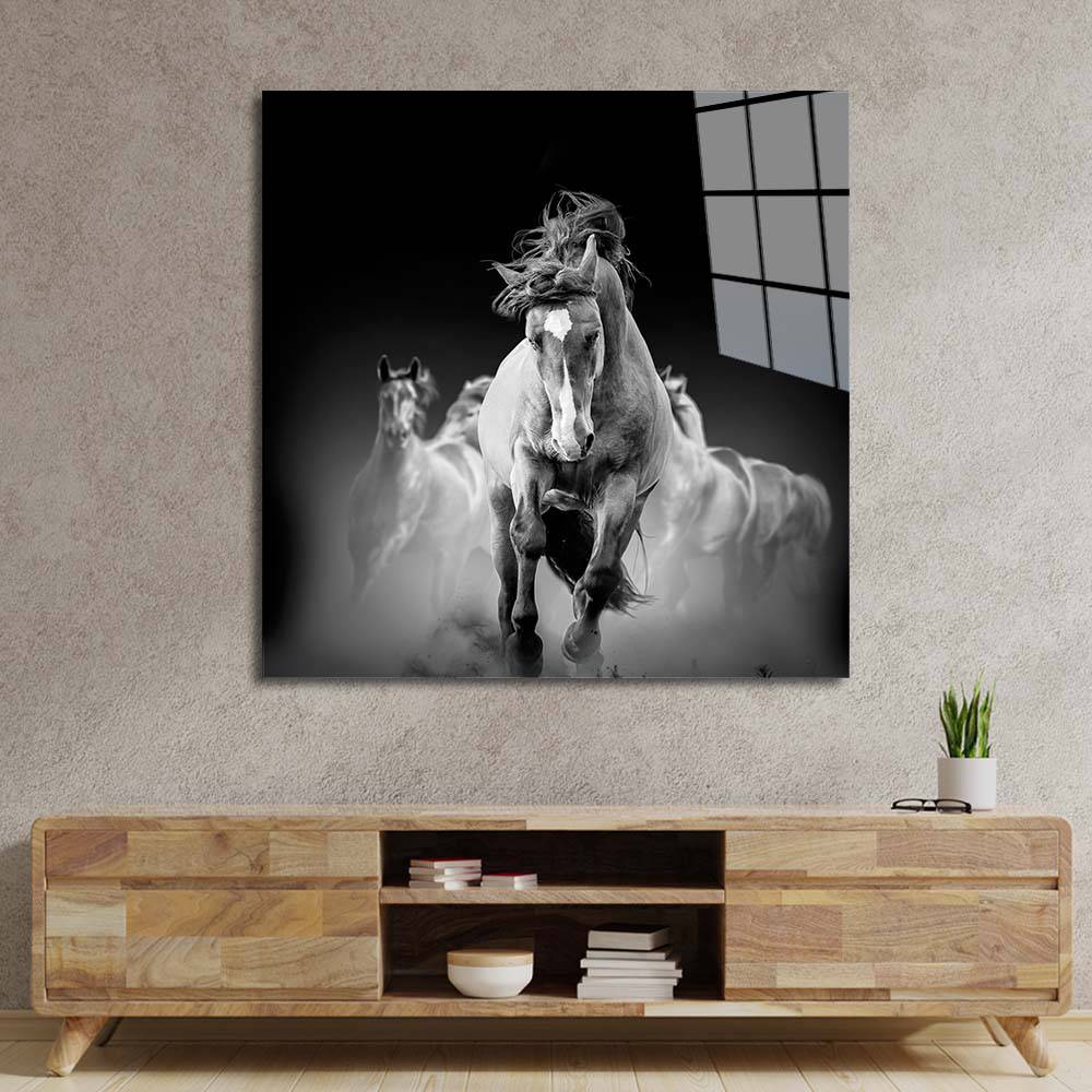 Running Horses Glass Wall Art - CreoGlass E-Shop