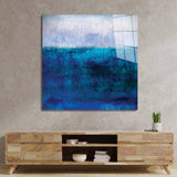 Textured Shades of Blue Glass Wall Art - CreoGlass E-Shop