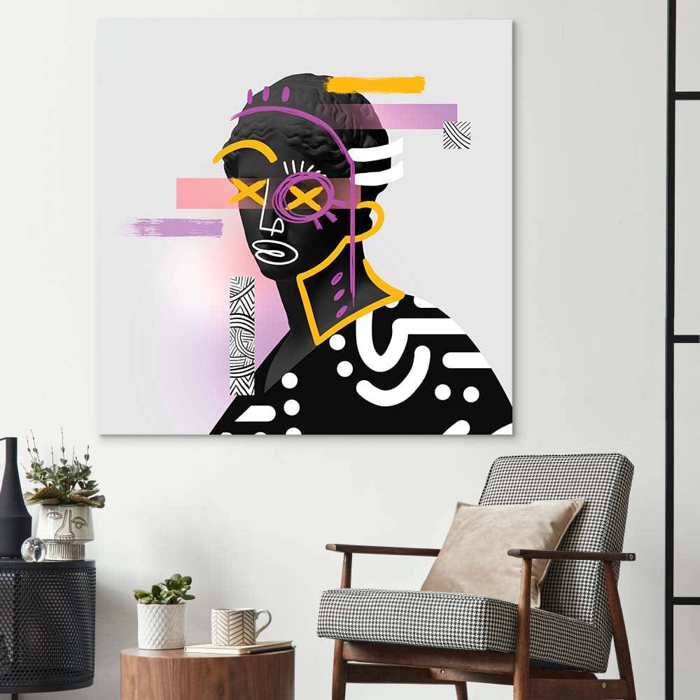 Vandalised Greek Statue 2 Glass Wall Art - CreoGlass E-Shop